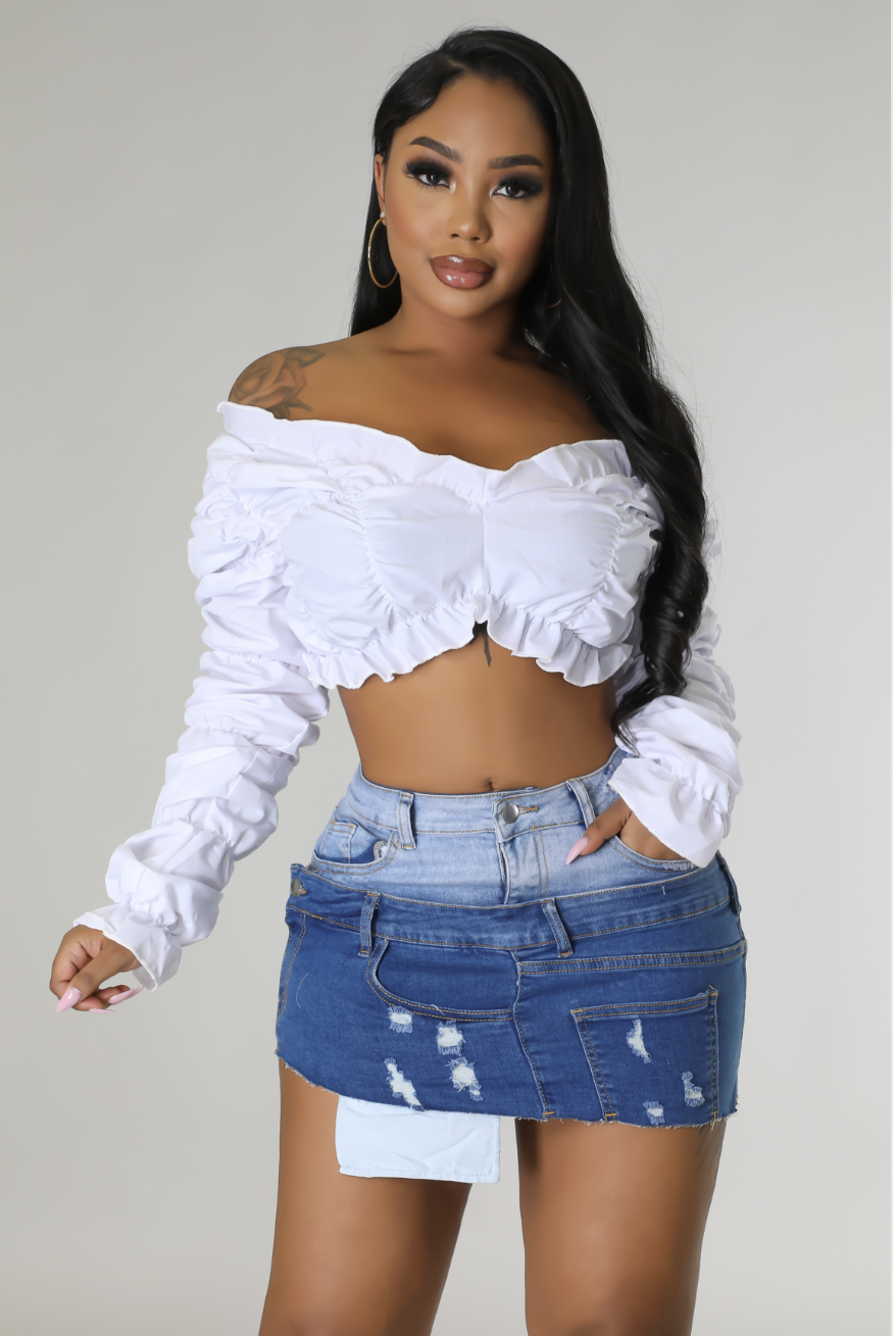 Ruffled crop top ( skirt not included)