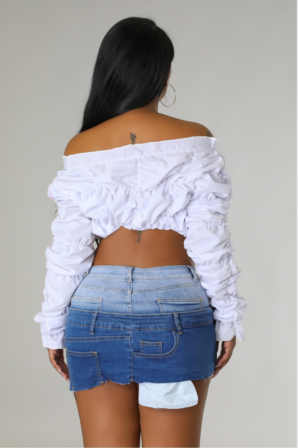 Ruffled crop top ( skirt not included)